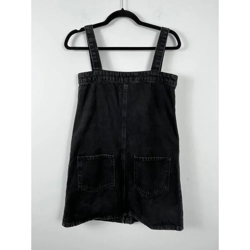 Urban Outfitters Denim Overall Black Jean Button Front Dress Size Small - Picture 8 of 8